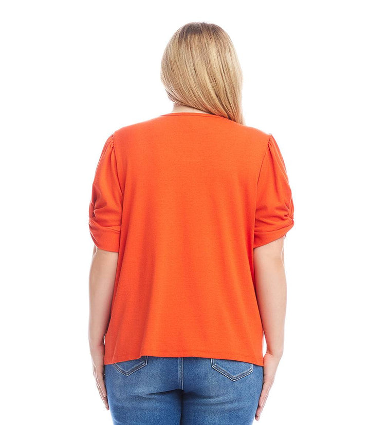 Plus Size Twist Sleeve Top