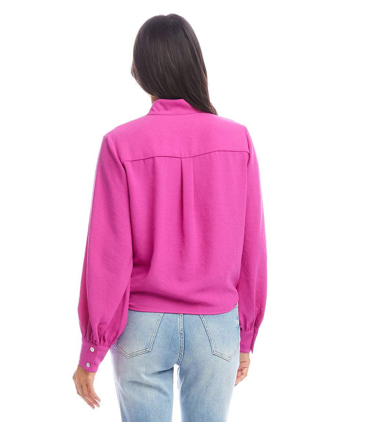 Long Sleeve Tie-Front Top