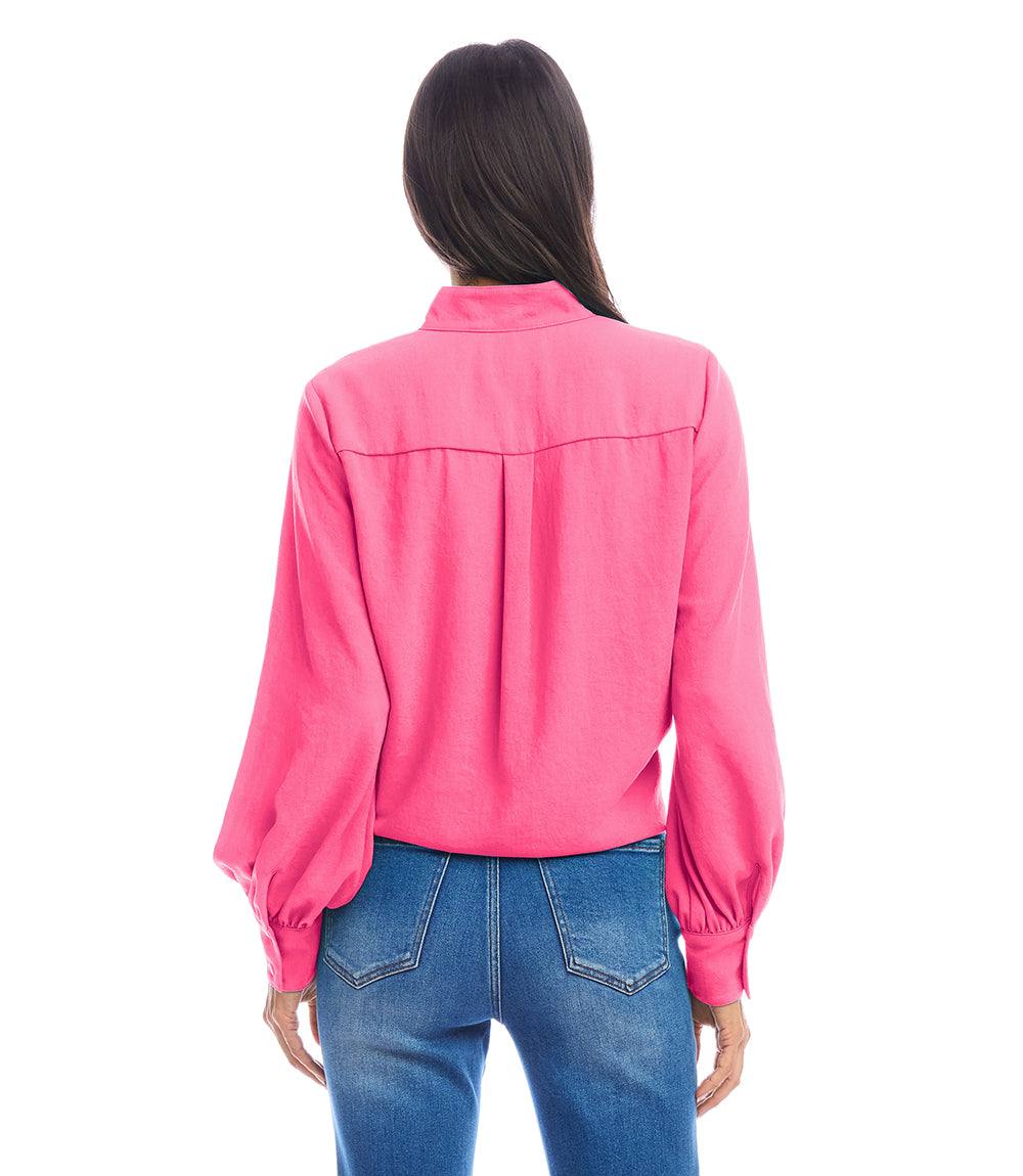 Long Sleeve Tie-Front Top