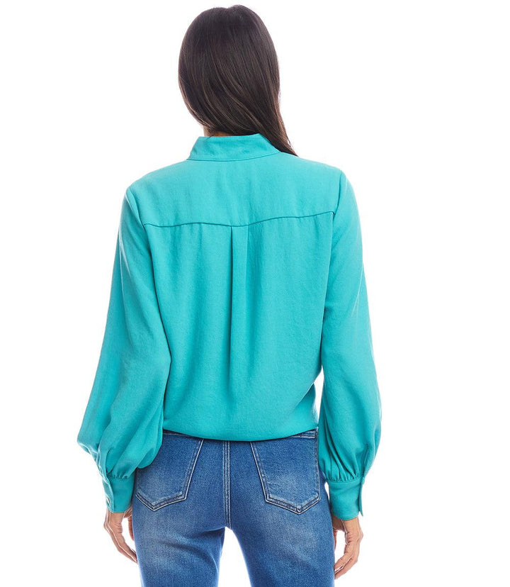 Long Sleeve Tie-Front Top