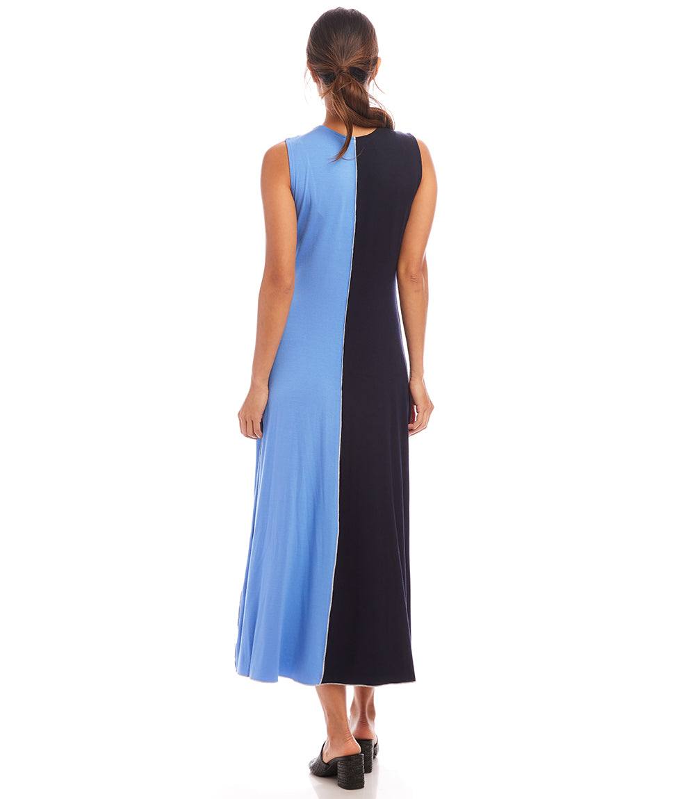 Sleeveless Colorblock Midi Dress