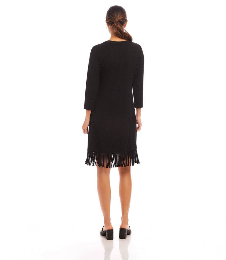 3/4 Sleeve Fringe Hem Dress