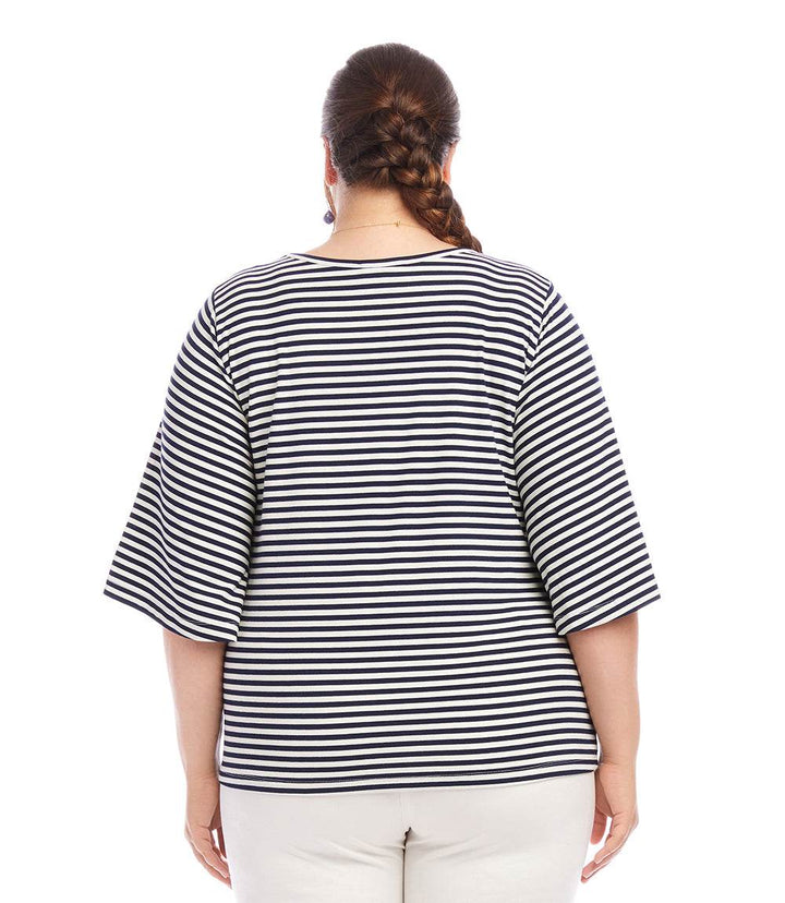Plus Size Flare Sleeve Pick Up Top