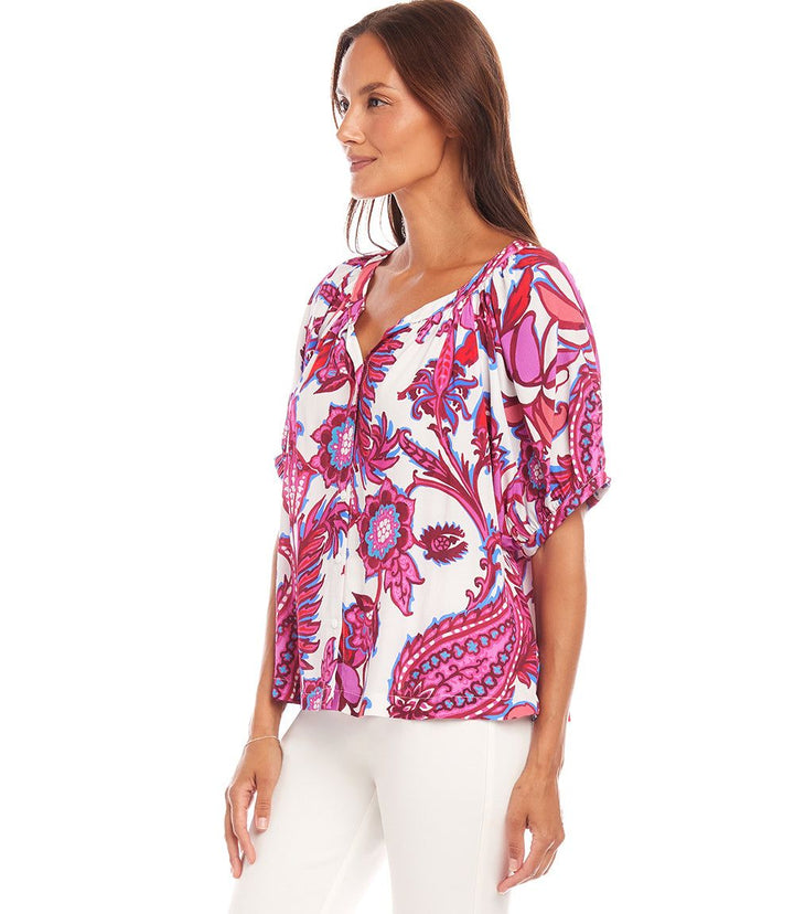 Short Sleeve Peasant Top