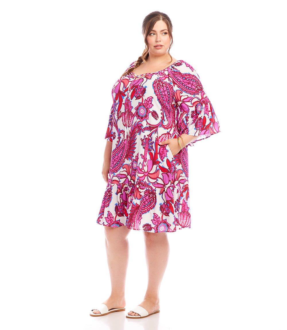 Plus Size Ruffle Hem Dress