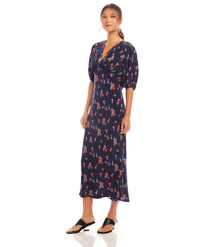 Bias Puff Sleeve Dress