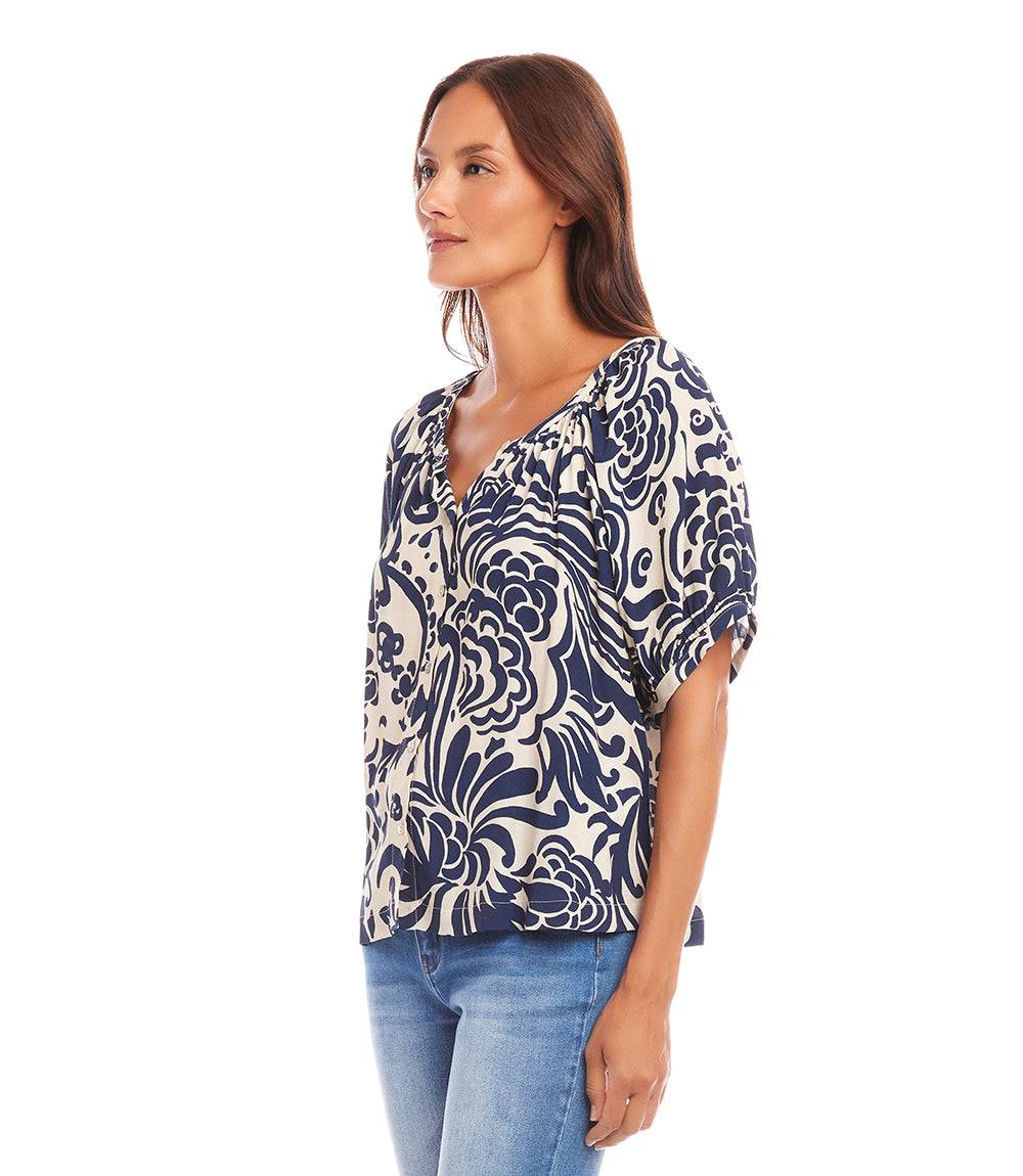 Short Sleeve Peasant Top