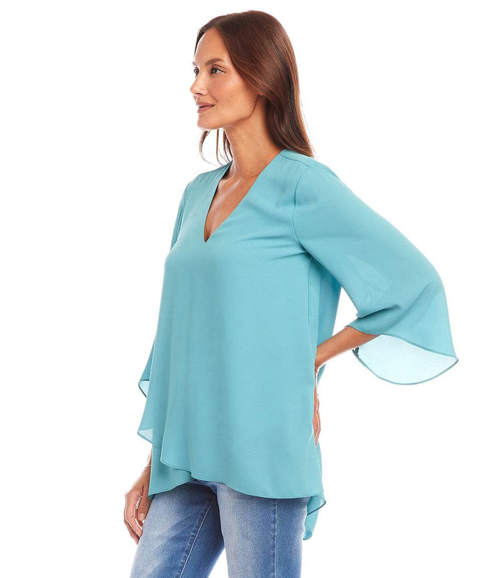 Petite Size Bracelet Sleeve Asymmetric Top