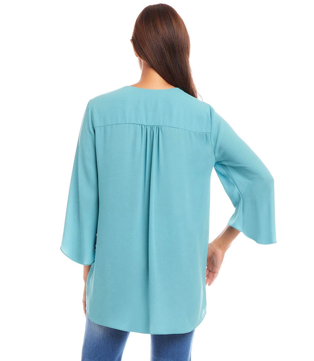 Petite Size Bracelet Sleeve Asymmetric Top