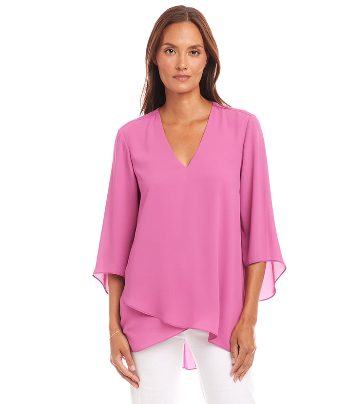 Petite Size Bracelet Sleeve Asymmetric Top