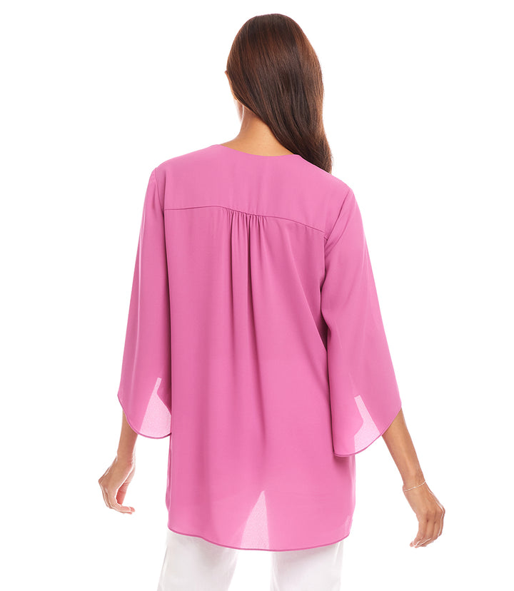 Petite Size Bracelet Sleeve Asymmetric Top