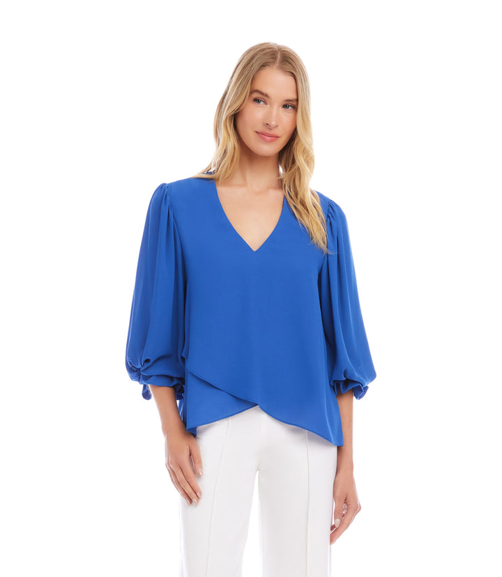 Layered Sleeve Asymmetric Top