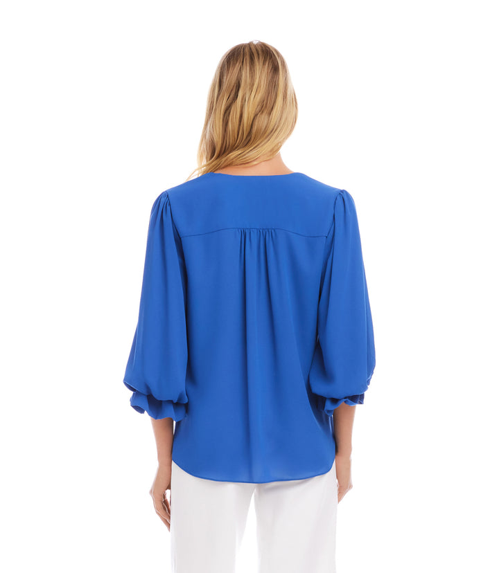 Layered Sleeve Asymmetric Top