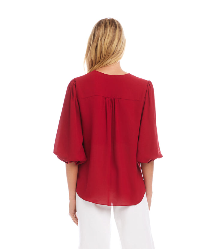 Layered Sleeve Asymmetric Top