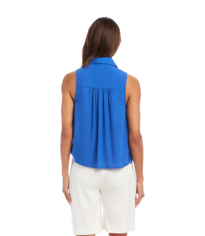 Sleeveless Tie-Front Top