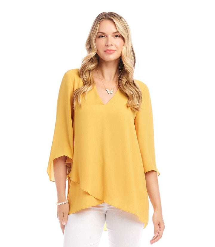 Petite Size Bracelet Sleeve Asymmetric Top