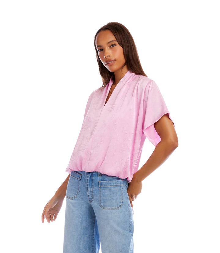 Petite Size Short Sleeve V-Neck Top