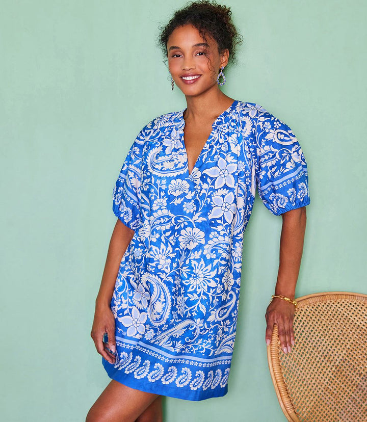 Petite Size Puff Sleeve Peasant Dress