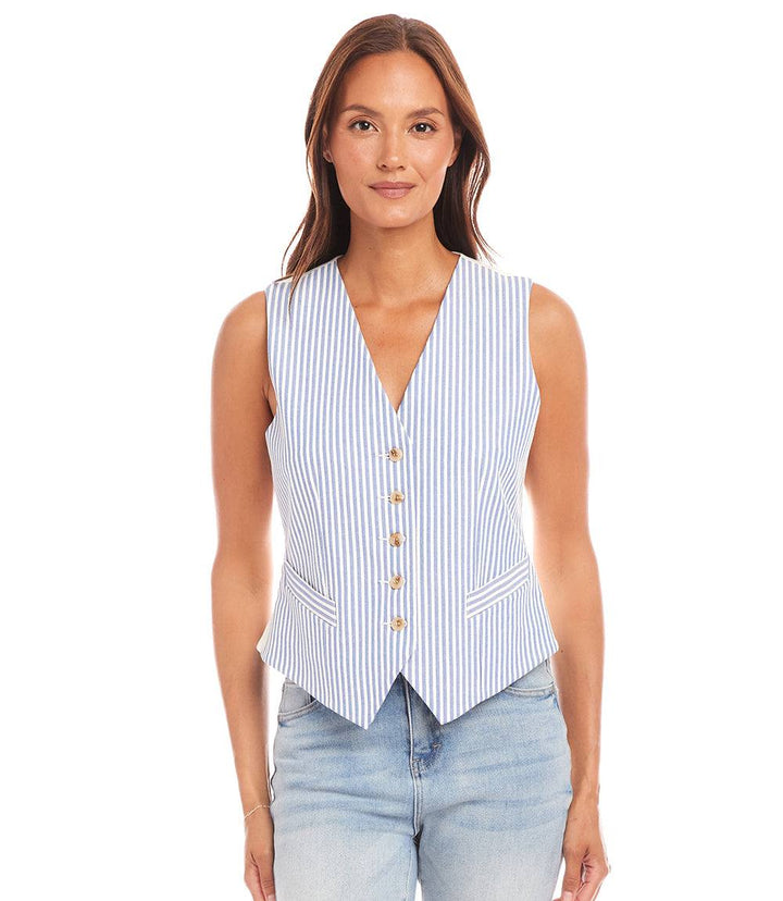 Stripe Button-Up Vest