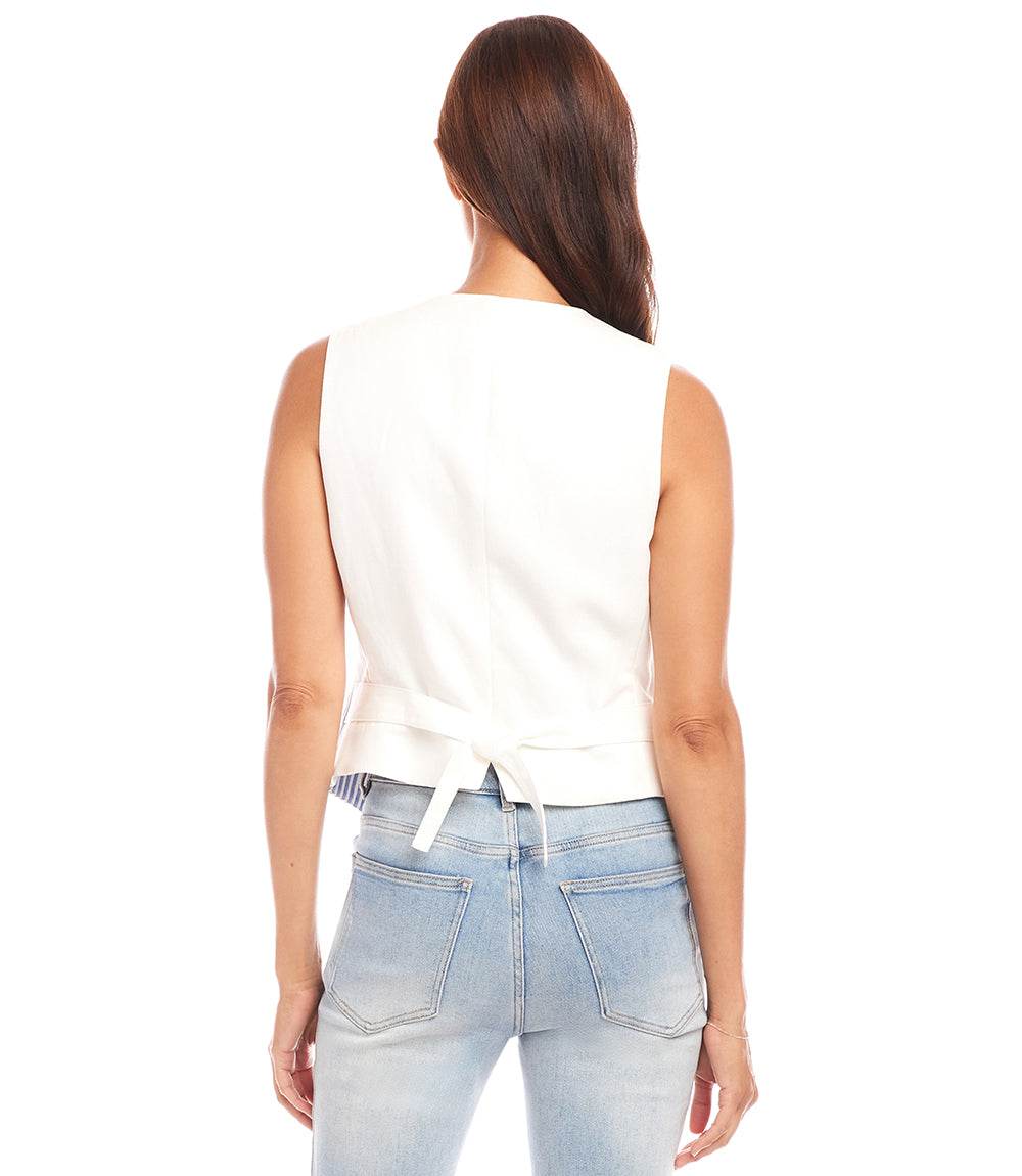 Stripe Button-Up Vest