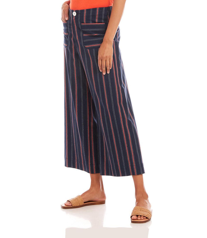 Stripe Cropped Wide Leg Pants