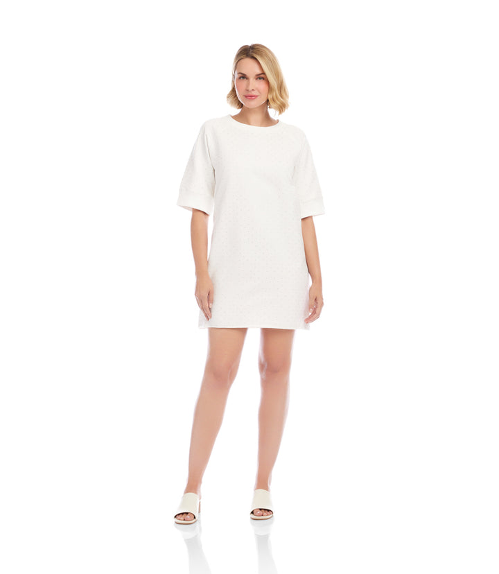 Raglan Sleeve Embellished Knit Dress