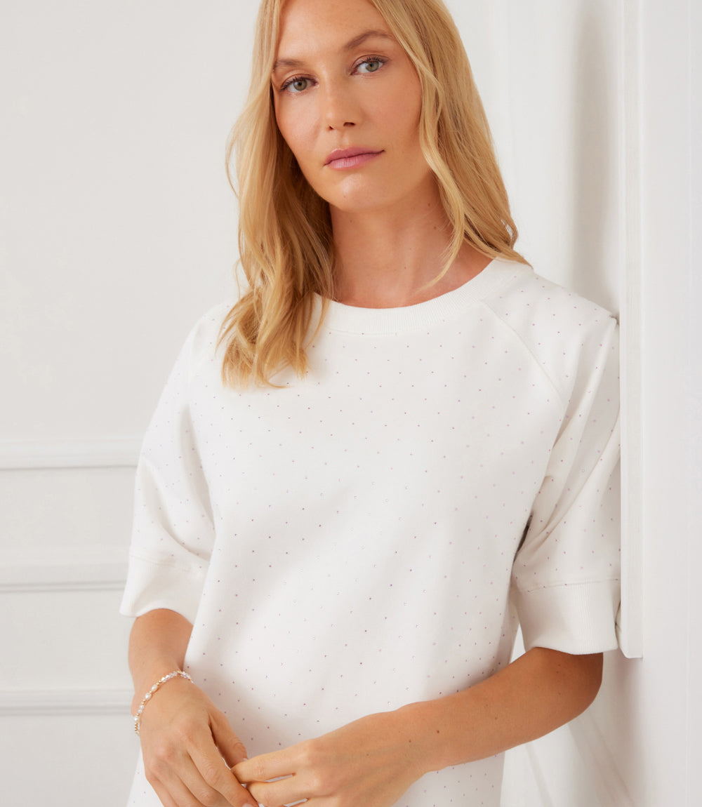 Raglan Sleeve Embellished Knit Dress