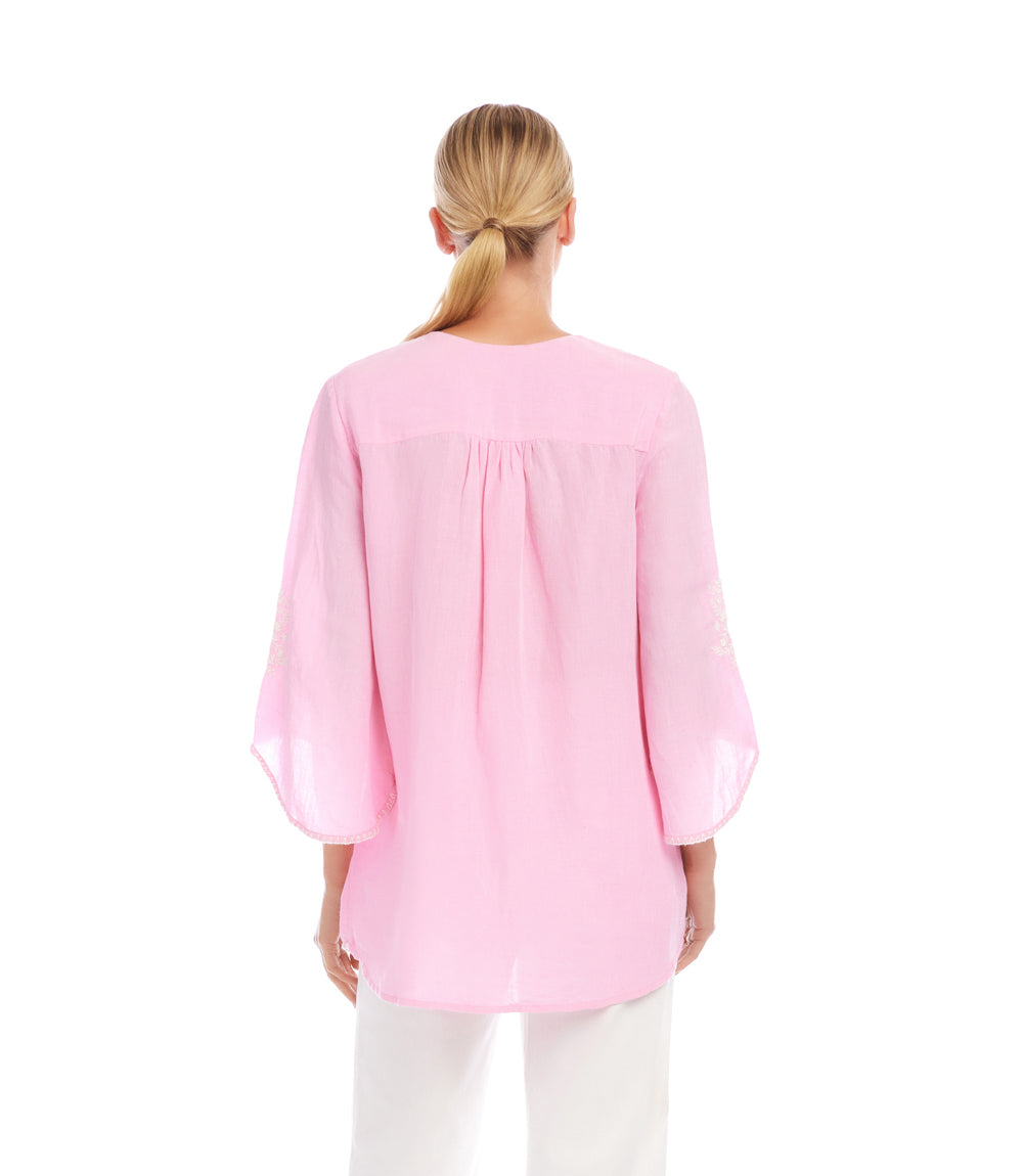 Bracelet Sleeve Embroidered Asymmetric Top