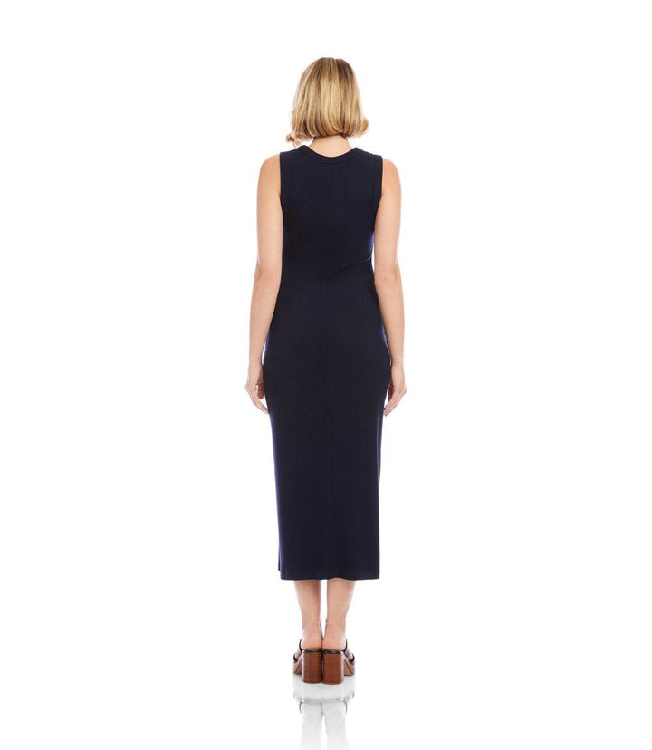 Karen Kane Ribbed Sleeveless Midi Column Dress - Navy Karen Kane Ribbed Sleeveless Midi Column Dress - Navy