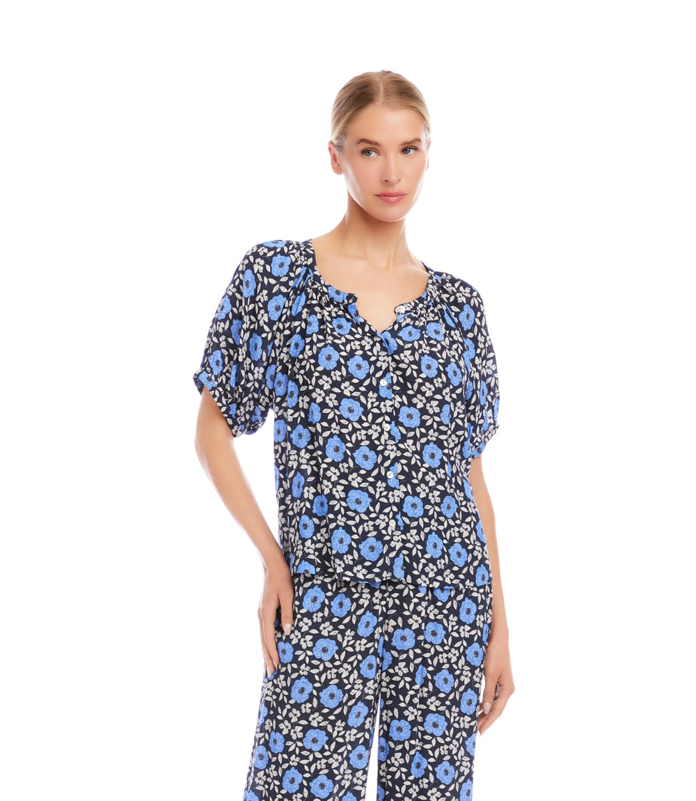 Puff Sleeve Peasant Top