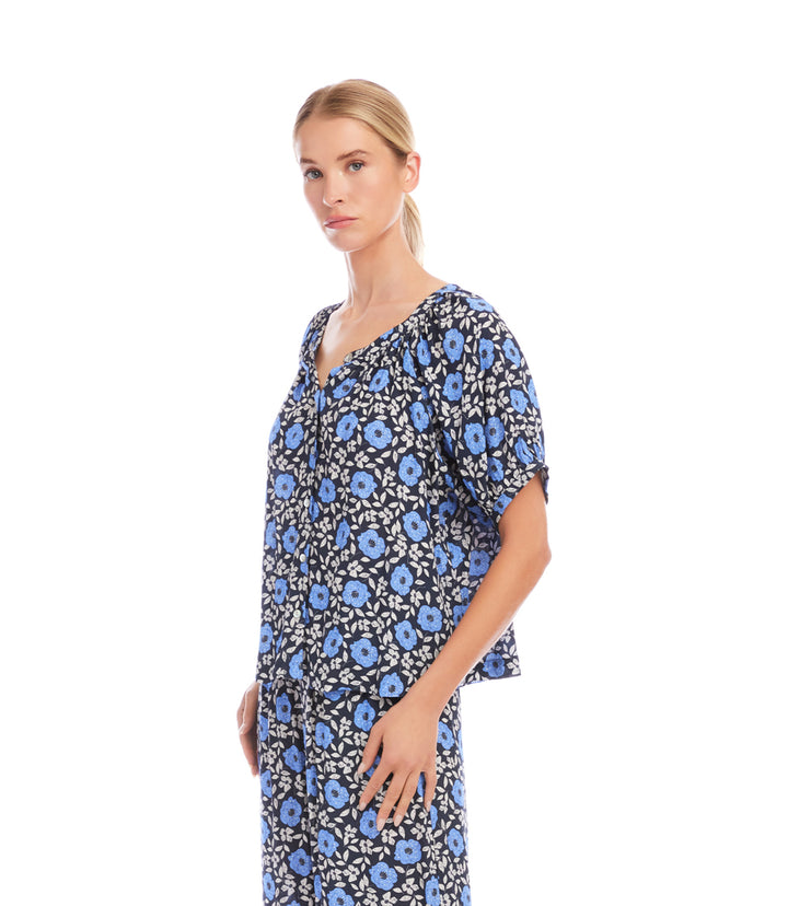 Puff Sleeve Peasant Top