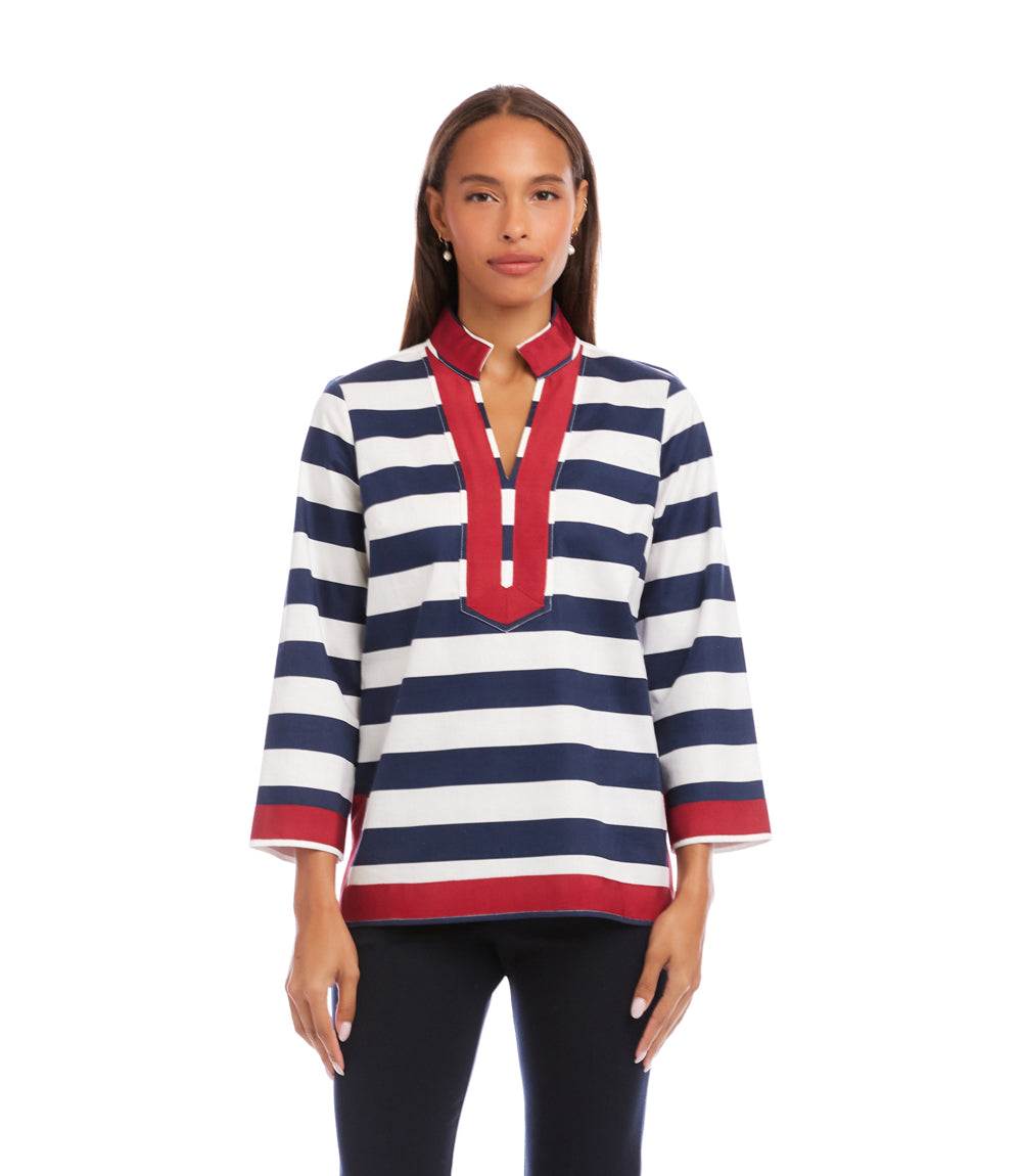 Striped St Tropez Tunic - Polished & Comfortable Stretch Woven
