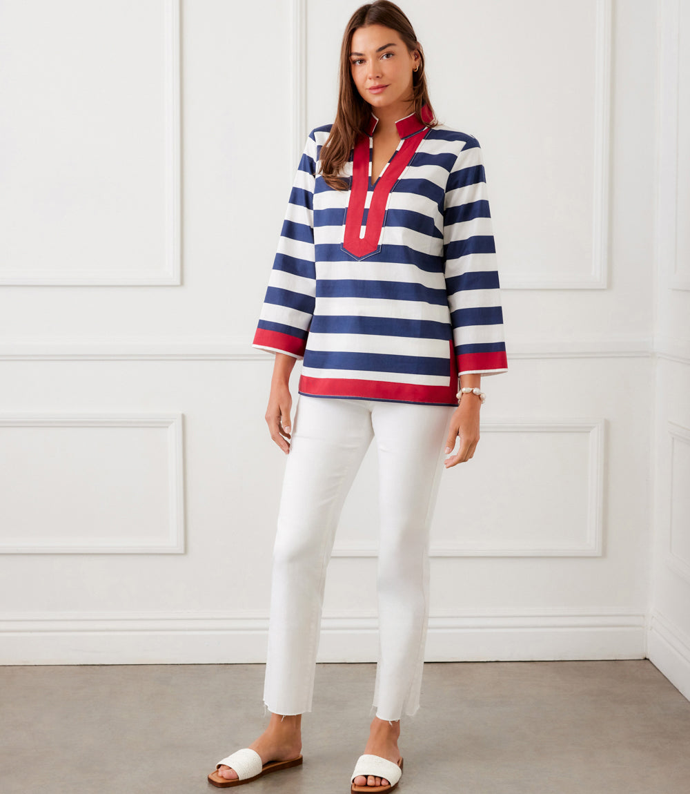Striped St Tropez Tunic – Karen Kane