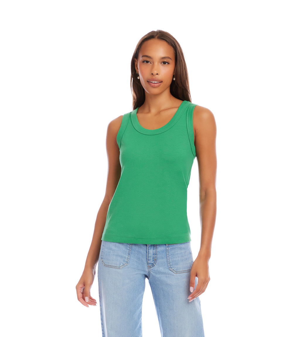Ribbed Scoop Neck Tank