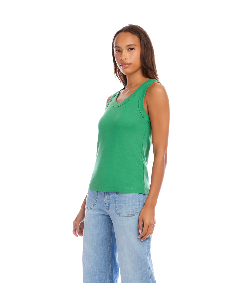 Ribbed Scoop Neck Tank