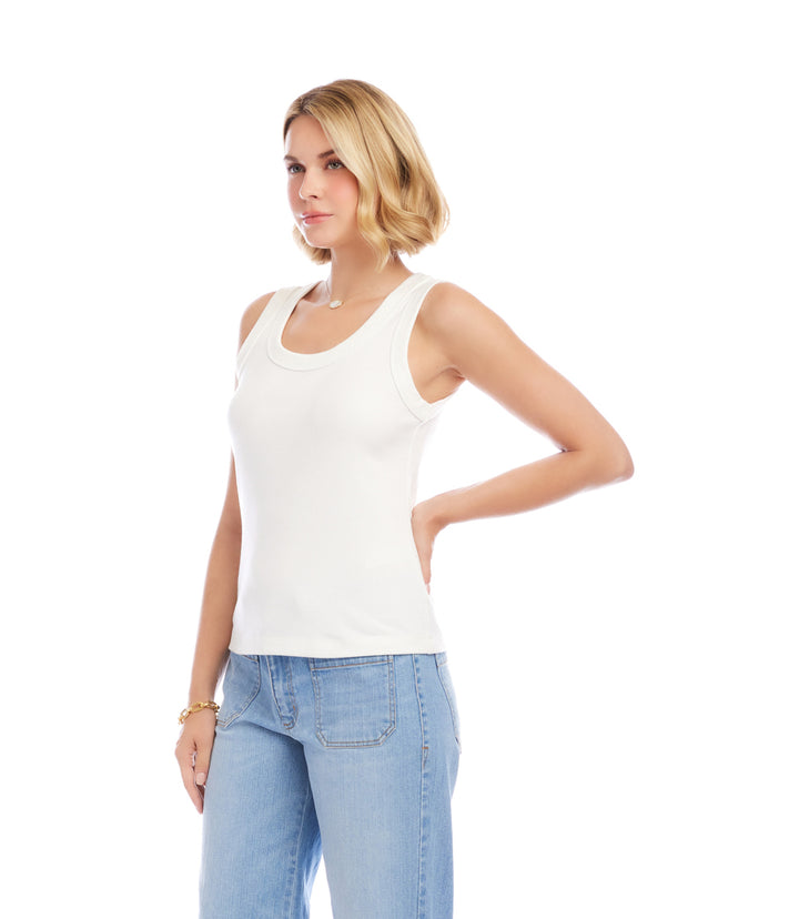 Ribbed Scoop Neck Tank