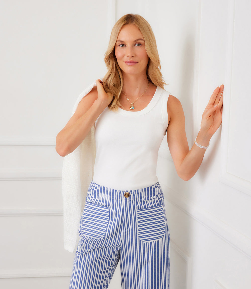 Ribbed Scoop Neck Tank