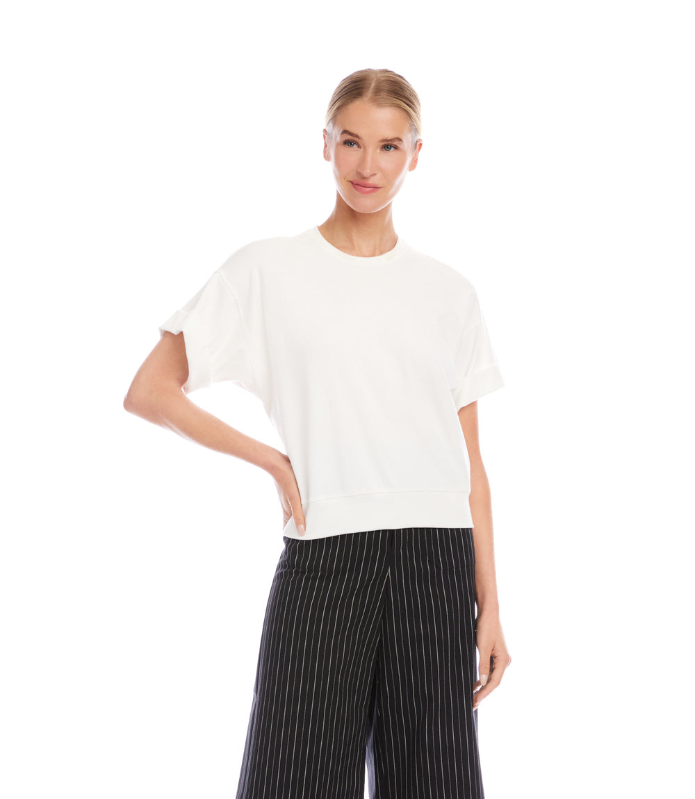 Ribbed Cuffed Sleeve Top