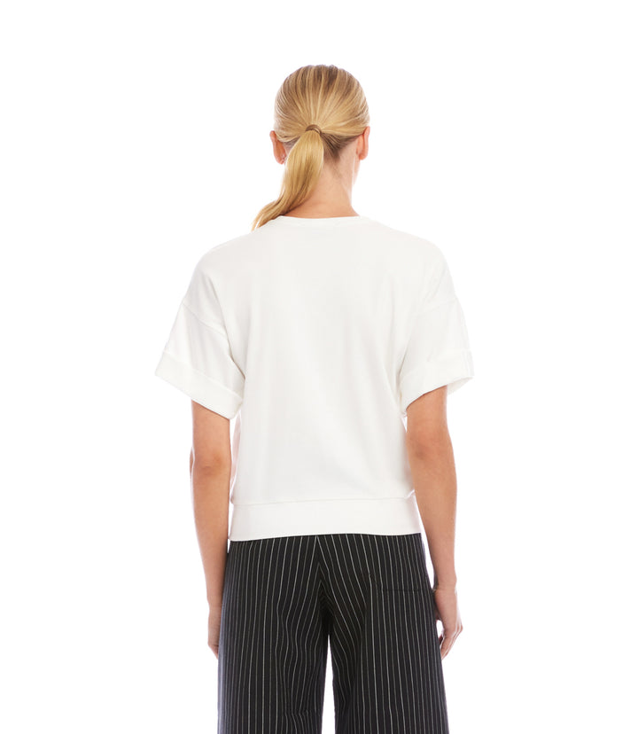 Ribbed Cuffed Sleeve Top