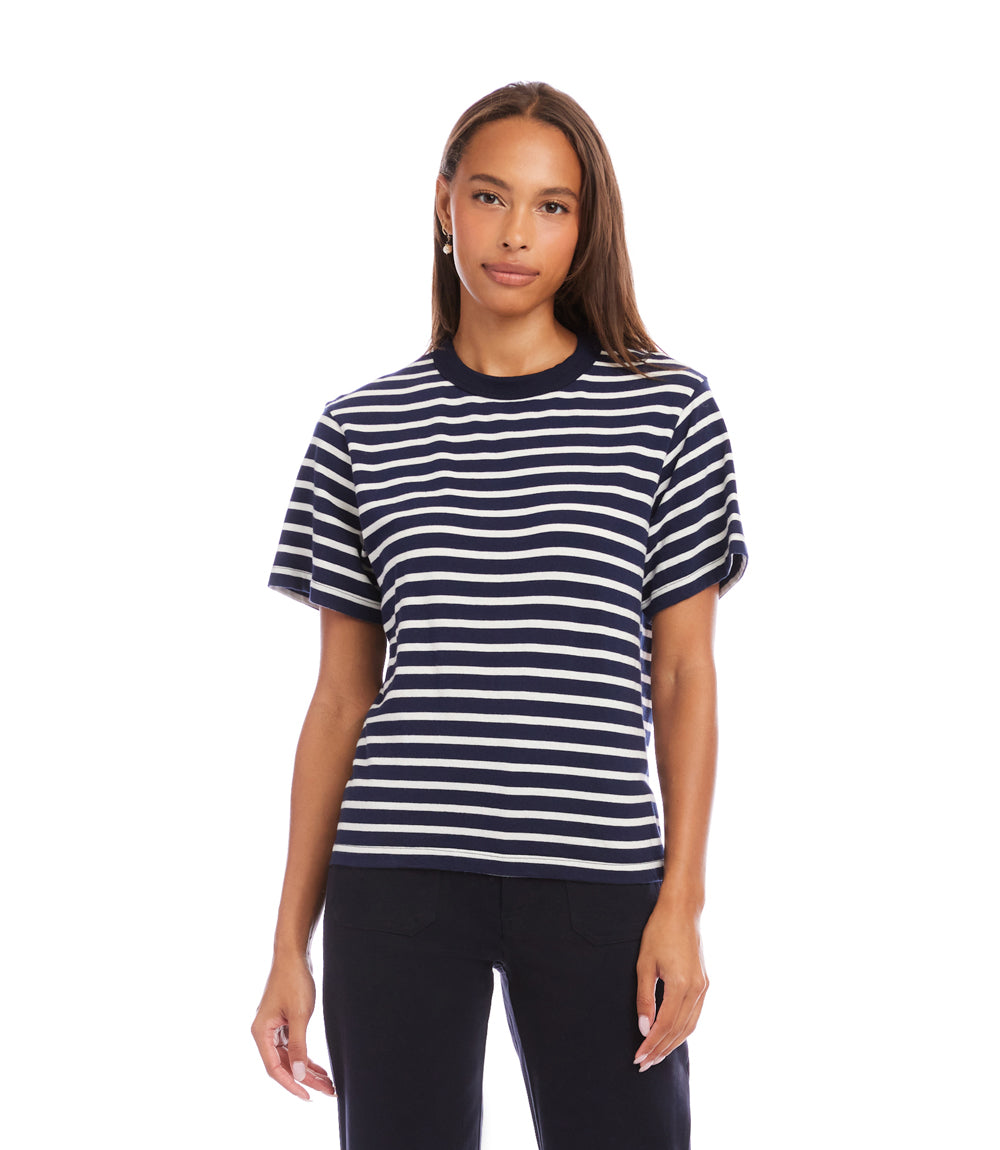 Stripe Short Sleeve Top