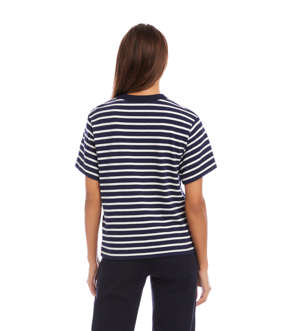 Stripe Short Sleeve Top