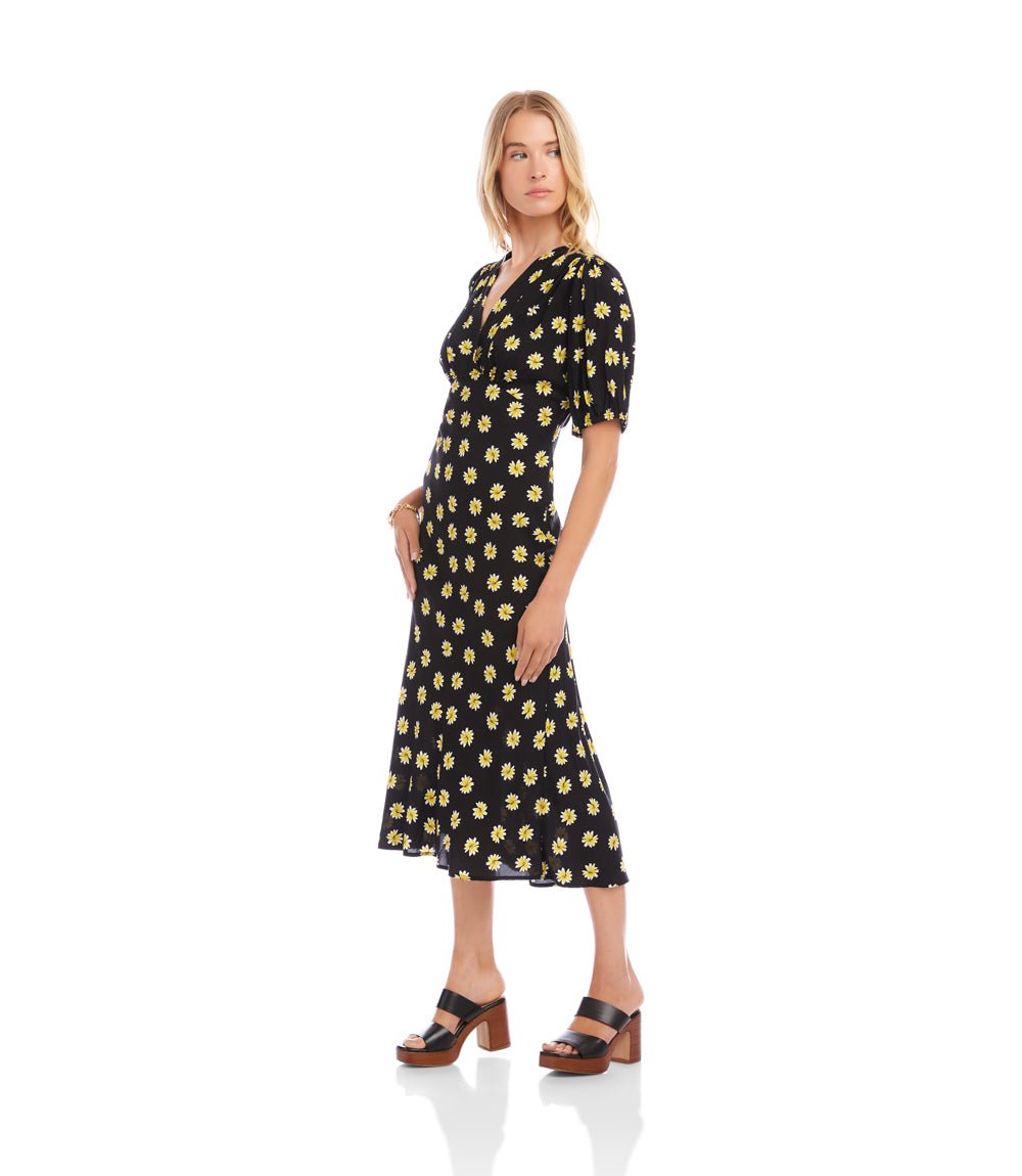 Puff Sleeve Bias Dress