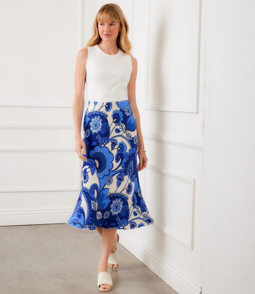 Bias Cut Midi Skirt