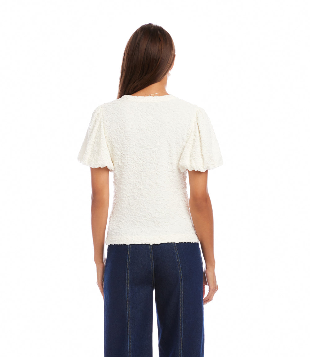 Puff Sleeve Textured Top
