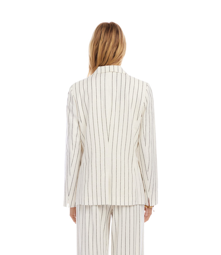 Linen Blend Stripe Blazer