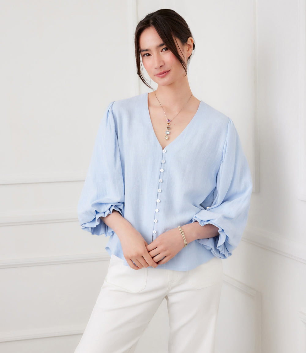 凛katie NO COUNTRY pierrot blouse DARIA FRENCH CUFF SILK BLOUSE - Zebra Graze – AMOUR781