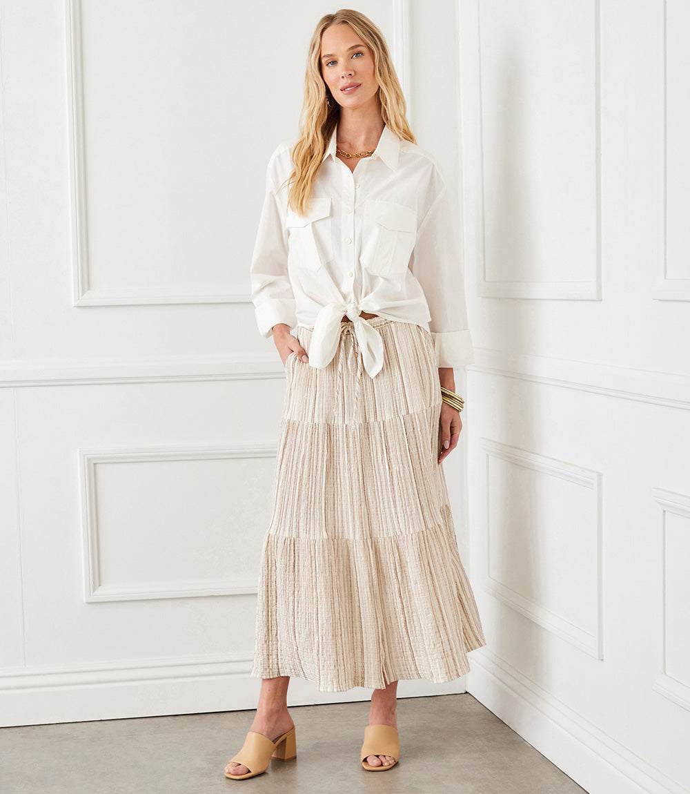 Long Sleeve Tie-Front Top