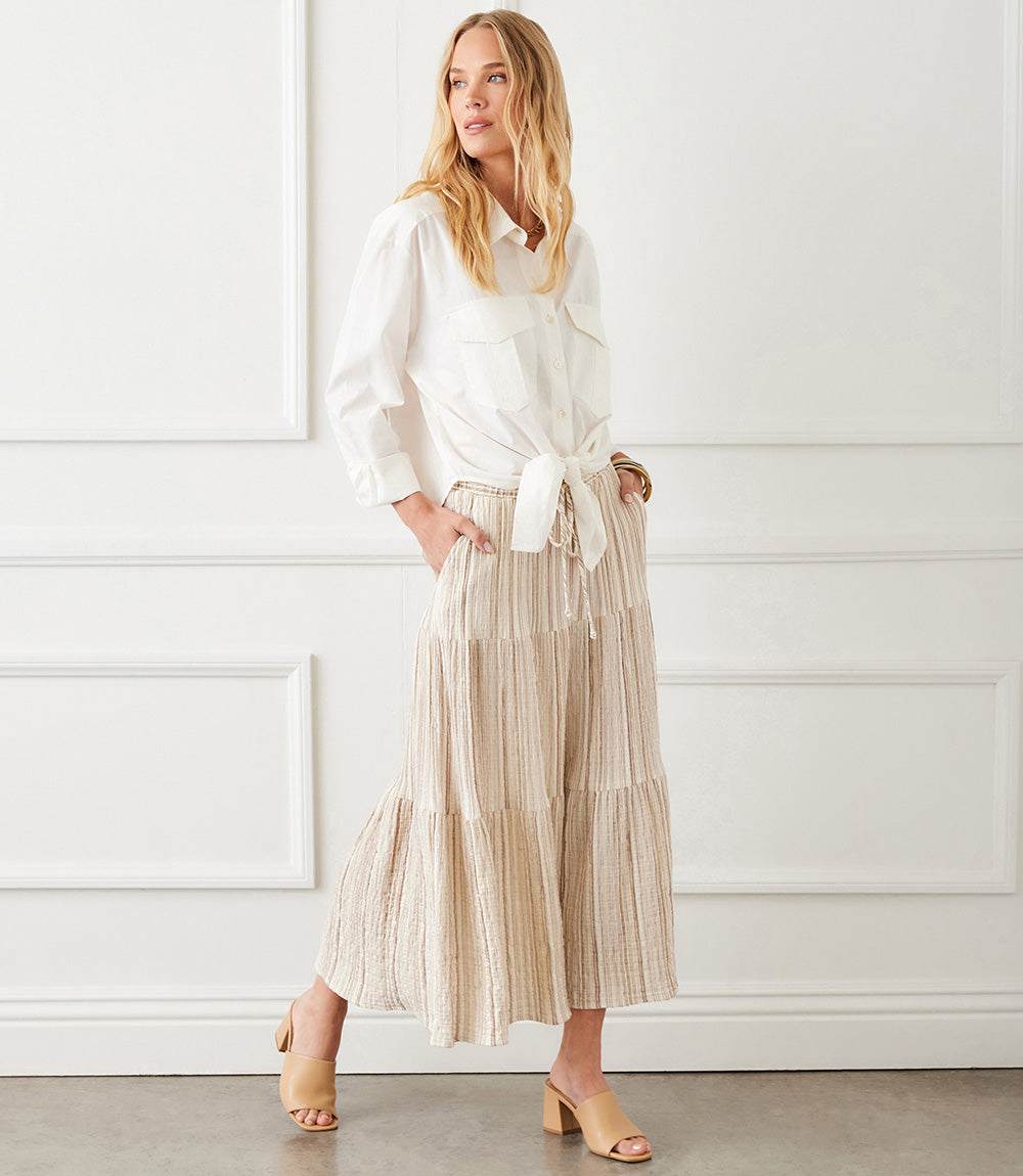 Long Sleeve Tie-Front Top