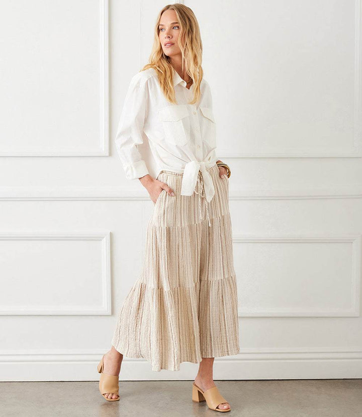 Long Sleeve Tie-Front Top