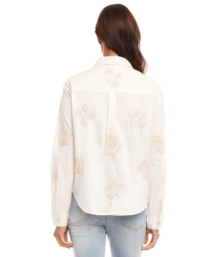 Embroidered Button-Up Shirt
